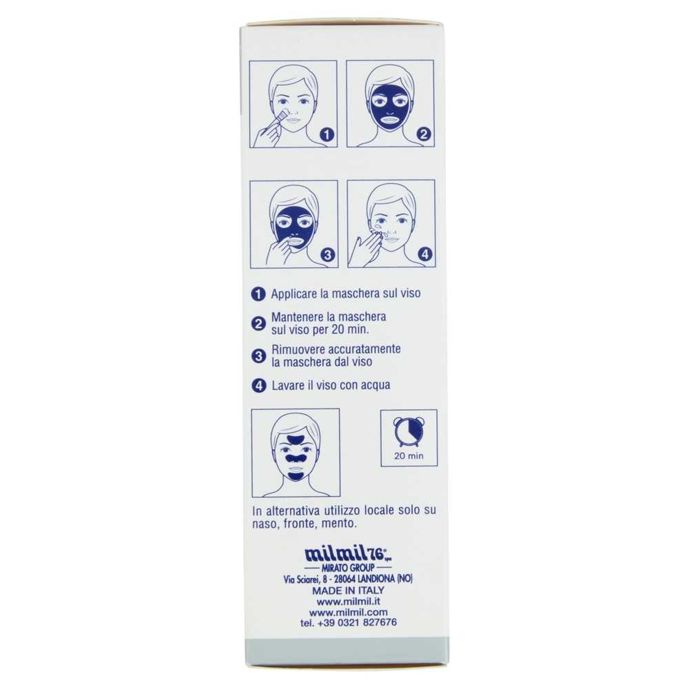milmil ecobio Natura Dermo Peel Off Maschera Viso Carbone Vegetale 75 ml